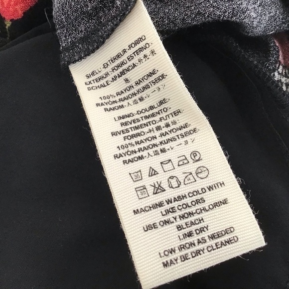 Free People Teagan Black Long Sleeve Y2K Dress with Red Flowers Size 2 overs… - Picture 13 of 13